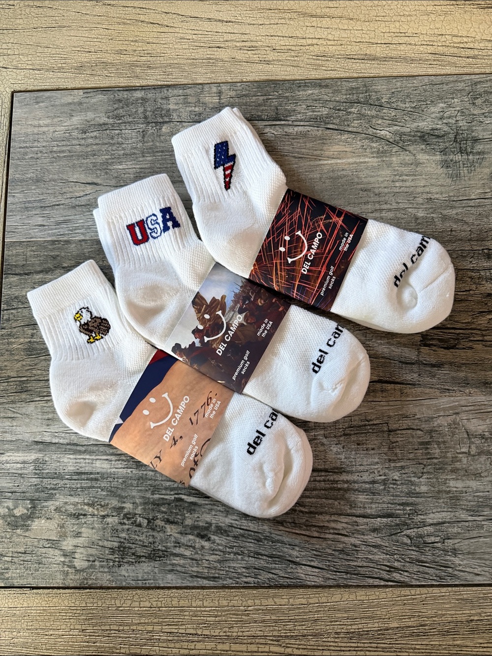 DEL CAMPO Golf Crew Socks - 3 Pairs